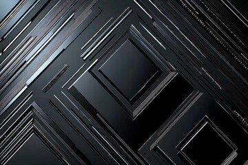 Obraz premium Close-up of a reflective metallic circuit board showcasing intricate patterns and electronic connections, symbolizing technology, innovation, and futuristic design.