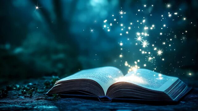 magic book with lights