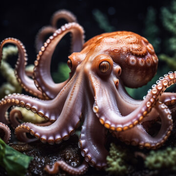 Meeresbewohner - Krake im Riff