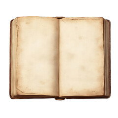 Blank Page of an Open Book for Creative Writing and Artistic Projects on Transparent Background