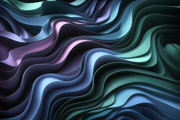 Obraz premium Abstract 3d gradient wavy shapes composition background vector illustration