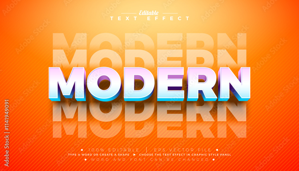 Aufkleber modern 3d text effect design. editable and scalable vector graphic style effect with multiplying let