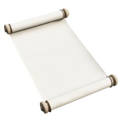 Blank Scroll, Isolated on White Background Cutout