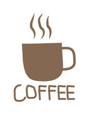 Cup of coffee vector illustration unsymmetrical style