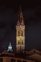 Fototapeta premium Clocher de l'église de nuit