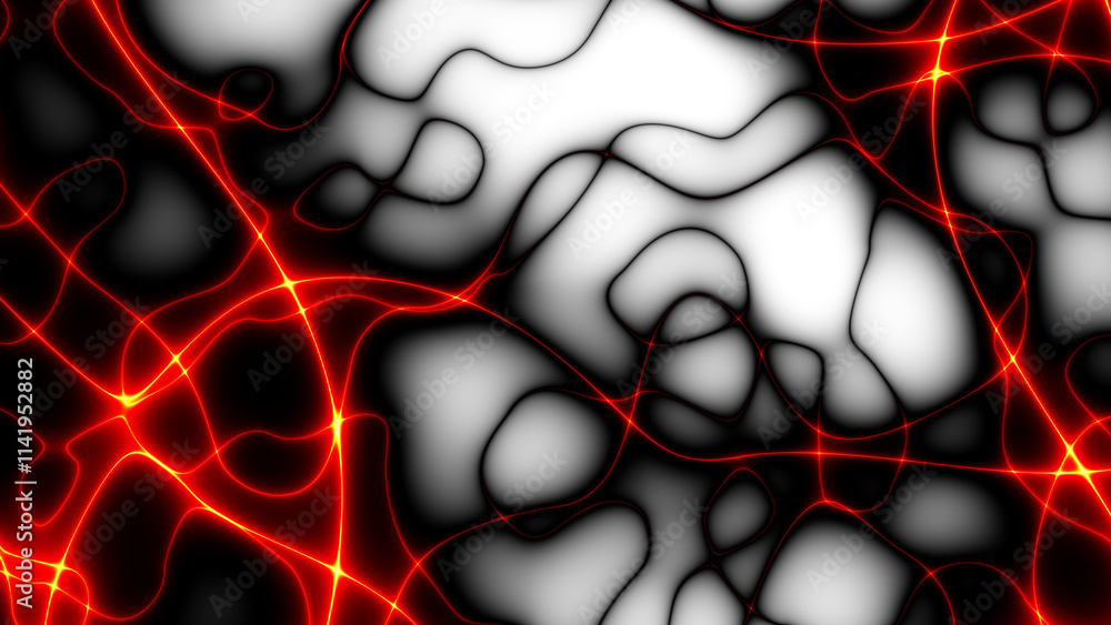 Poster red futuristic technology background with organic motion. energy overlay lines background