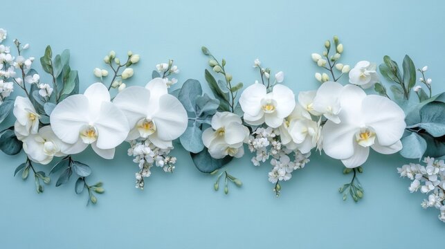 Elegant White Orchids and Delicate White Flowers Arrangement