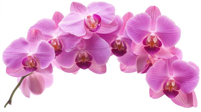 Pink Orchid Blossoms Arranged in an Arc