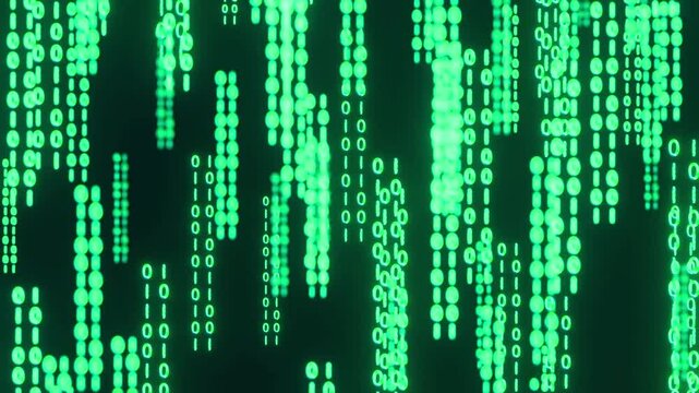 green binary code background