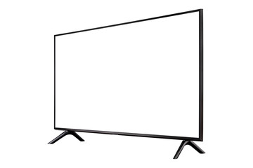 Naklejka premium Smart TV with blank screen isolated on with background.