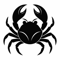 Vector Octopus spreading tentacles silhouette black top view on white background