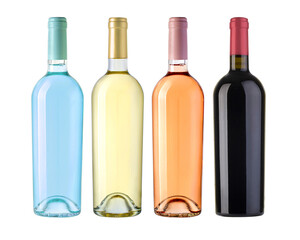 Set of  wine bottle isolated