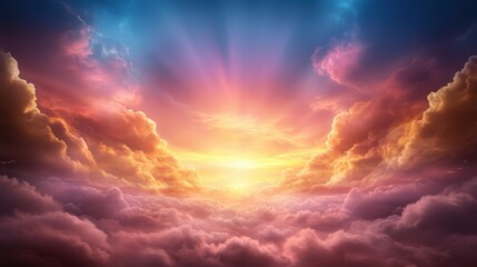 Fototapeta premium Clouds transforming into animals at sunset nature scene dreamy sky vibrant colors surreal concept