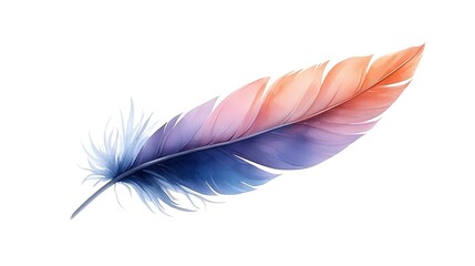 Obraz premium Colorful aesthetic perspective graceful feather illustration in minimalist design style