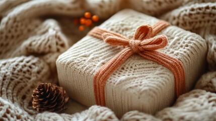 Knitted Gift Wrapped In Cozy Winter Sweater