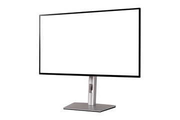 Smart monitor with blank screen isolated on white background.