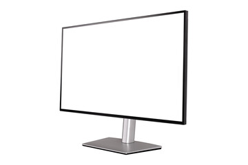 Smart monitor with blank screen isolated on white background.