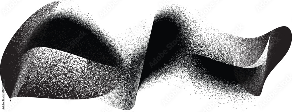 Aufkleber Glitch distressed grungy abstract forms . Blob shape organic. Screen print texture. Template for presentation, banner . Fluid shape .Grunge textured . Liquid vector shapes with distress texture .