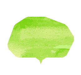 Speech bubble frame icon natural green watercolor vector illustration material copy space