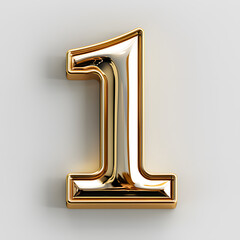 3d golden font number 1