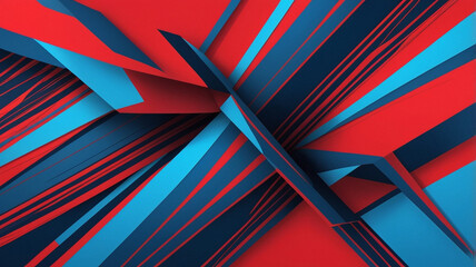 Bold red and blue diagonal lines intersecting dynamically in a modern and abstract geometric design.