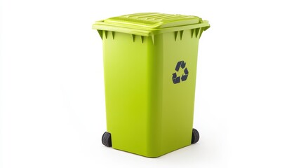 Bright Green Recycling Bin for Waste Management