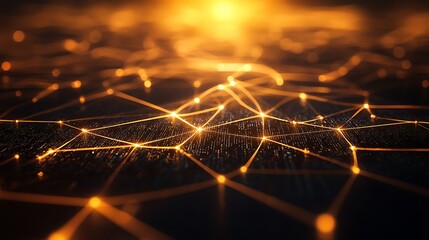 Glowing network strikingly connecting in digital art.. AI Generated