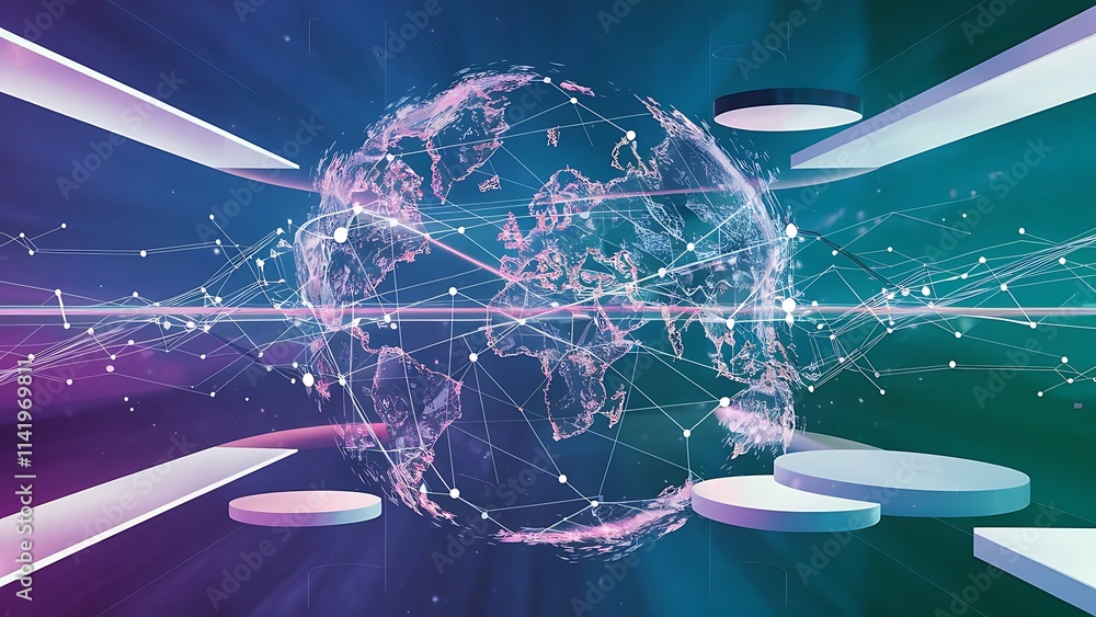 Poster big data visualization background modern futuristic virtual abstract background science network patt