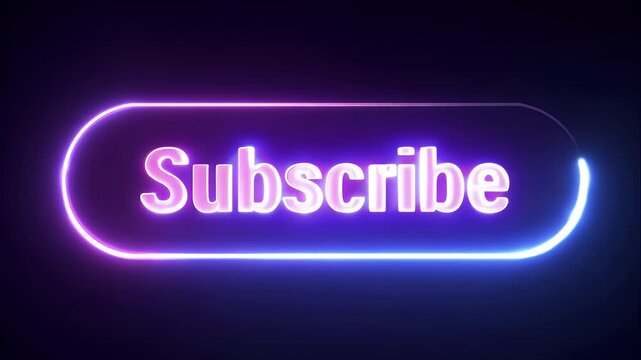glowing, minimalistic 'Subscribe' button with dynamic movement