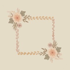 watercolour flower with circle o frame for printing, texture, fabric, invatation, wedding, coverlatter, cover wadding, wedding invitation,background