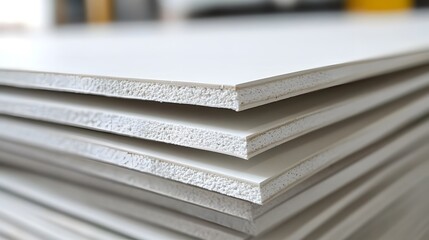 Home insulation materials stacked neatly, showcasing their textured surface and clean lines. Ideal for enhancing energy efficiency and comfort in residential spaces.