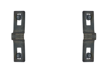 Handle. Metal mounting clamp, screw, attachment to beam and metal, pipe. On isolated transparent background.