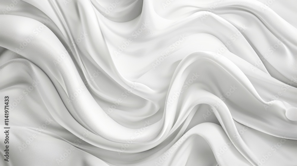 Poster smooth white abstract background with flowing lines.