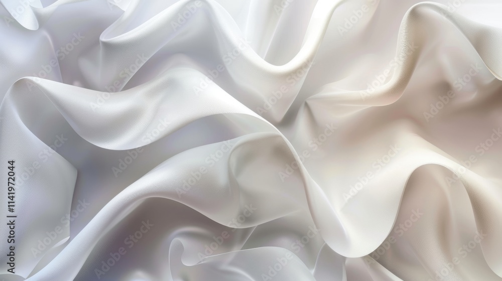 Poster smooth white abstract background with flowing lines.