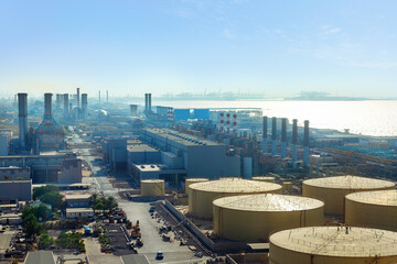 Modern power station in the Dubai, United Arab Emirates.