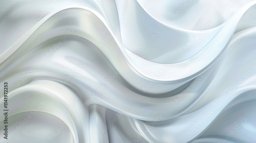 Poster smooth white abstract background with flowing lines.