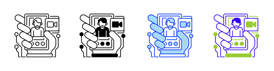 Video Call Line Icon. linear style sign for mobile concept and web design. Outline vector icon.