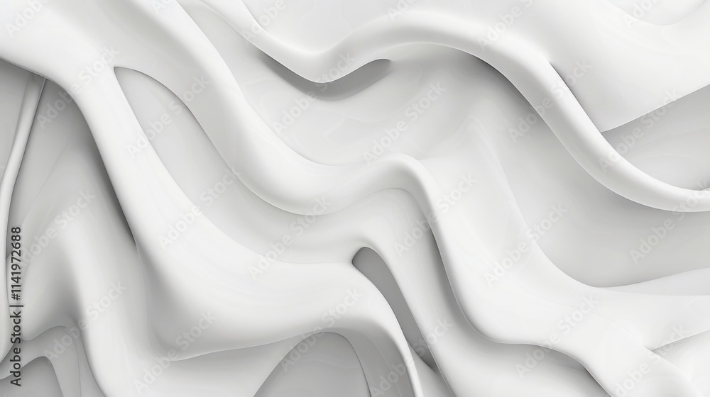 Poster smooth white abstract background with flowing lines.