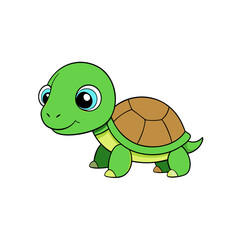 a baby turtle walking slowly