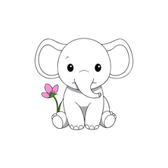 a baby elephant sitting on its back legs