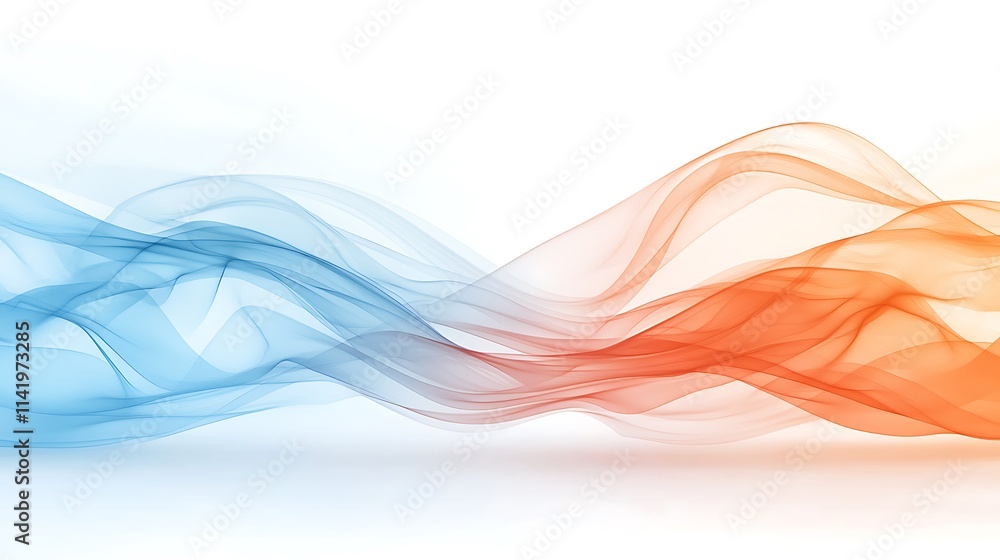 Poster dynamic waves of color flowing smoothly abstract art digital design modern aesthetic