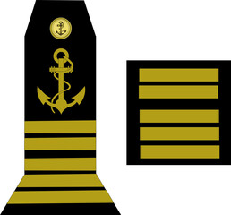 Galon de l'armée de la marine nationale française des officiers supérieurs: Capitaine de vaisseau	