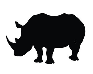 Rhinoceros vector silhouette illustration isolated on a white background