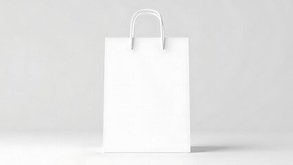 white paper bag. white paper shopping bag for branding with space for your brand name, mockup 