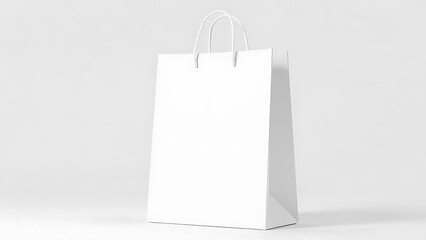 white paper bag. white paper shopping bag for branding with space for your brand name, mockup 