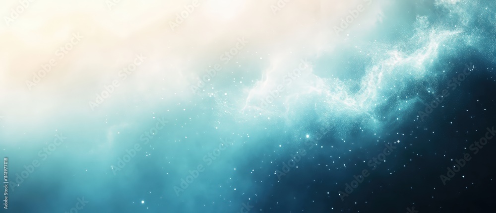 Poster dreamy ethereal abstract art with soft colors creating a mystical atmosphere of stars and clouds in 