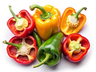 Bird's Eye View: Sliced Sweet Peppers & Chili, Organic Produce