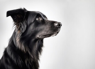 Fototapeta premium black dog on white background highly detailed