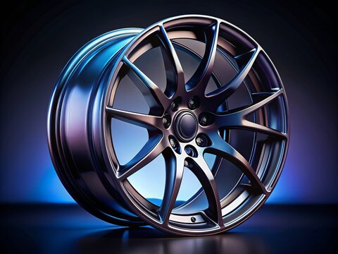 Black Forged Alloy Wheels: Rule of Thirds Photography