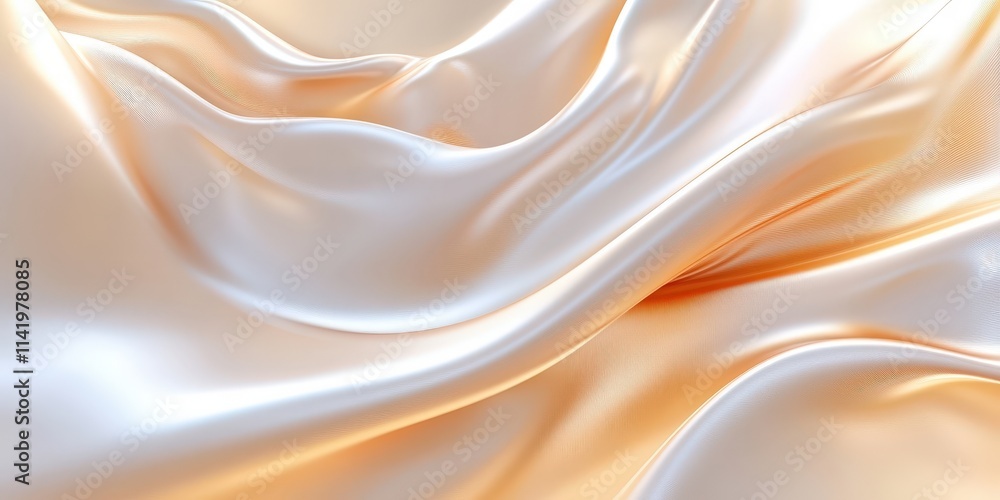 Aufkleber abstract light waves on soft fabric texture with smooth curves and elegant flowing lines captured in